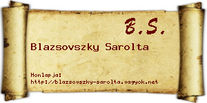 Blazsovszky Sarolta névjegykártya