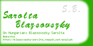 sarolta blazsovszky business card